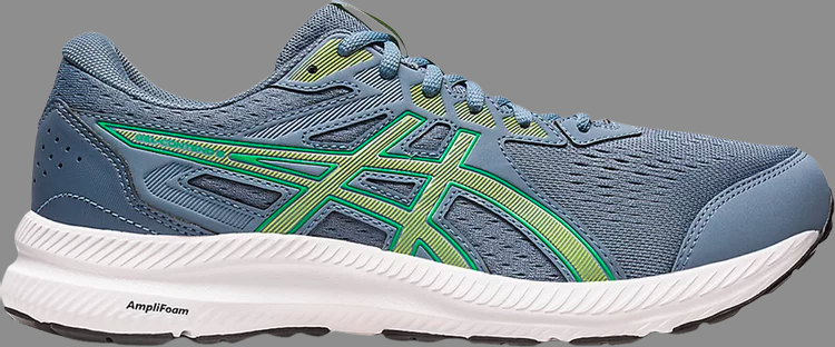 Кроссовки gel contend 8 'steel blue lime zest' Asics, синий - фото