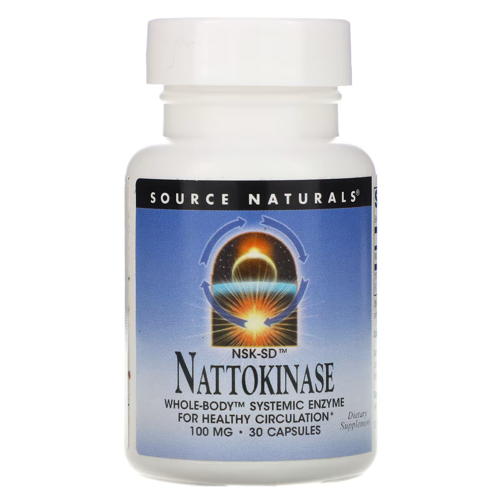 Source Naturals, NSK-SD наттокиназа, 100 мг, 30 капсул