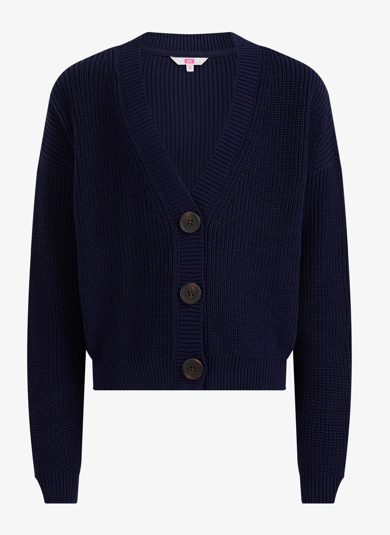 Кардиган We Fashion, темно-синий кардиган jfuncy мужской с v образным вырезом модный винтажный свободный трикотажный свитер в полоску осень зима 2022