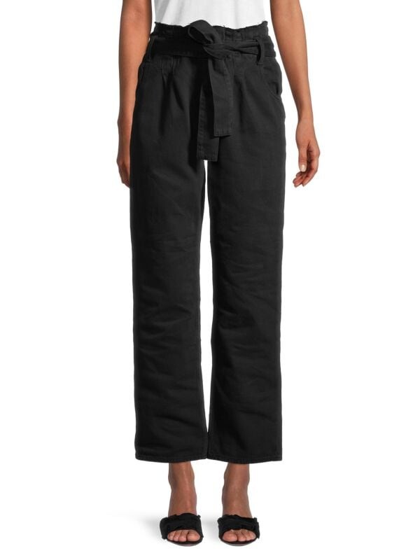 

Джинсы с Завышенной Талией и Поясом Hudson, washed black
