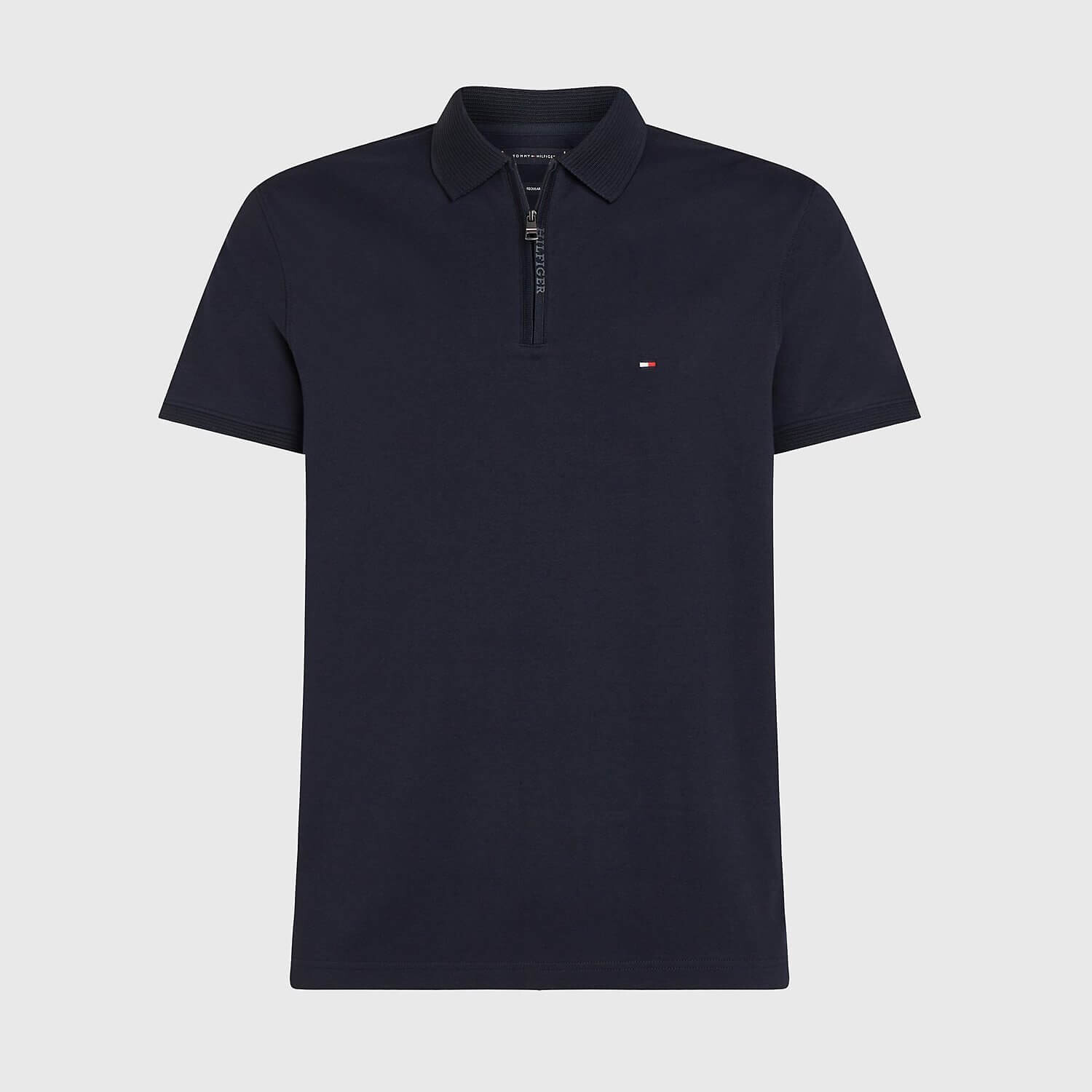 

Футболка-поло Tommy Hilfiger Regular Fit Zip, темно-синий