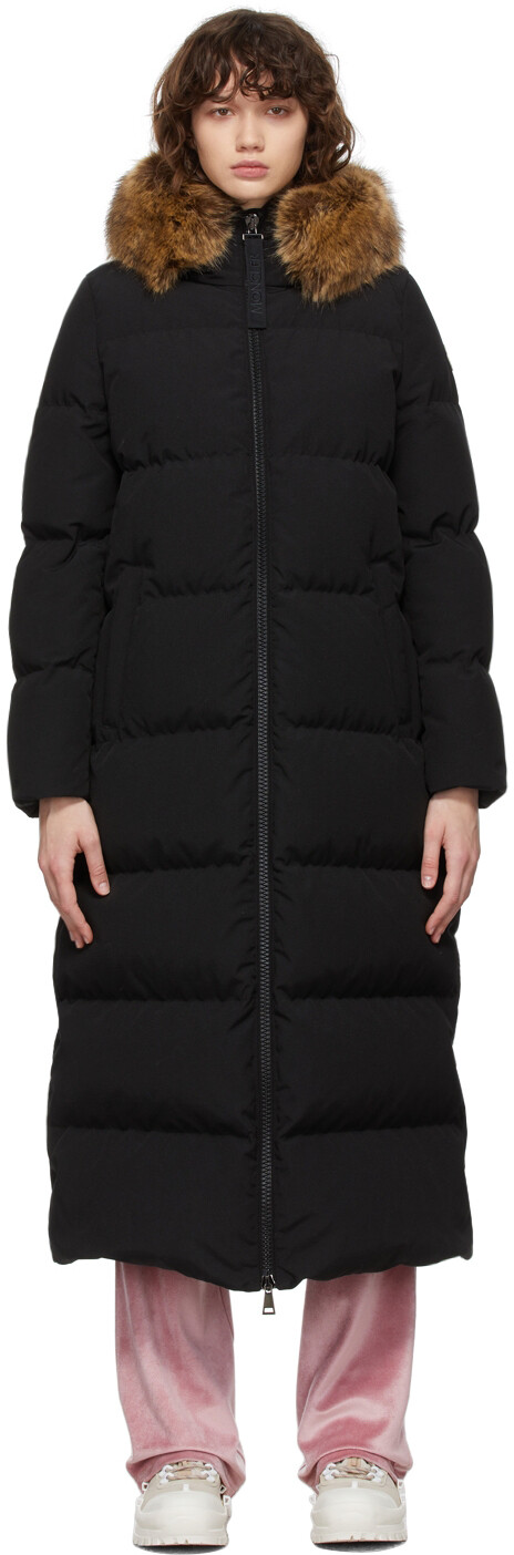 

Черное длинное пуховое пальто Guimauve Moncler, Черный