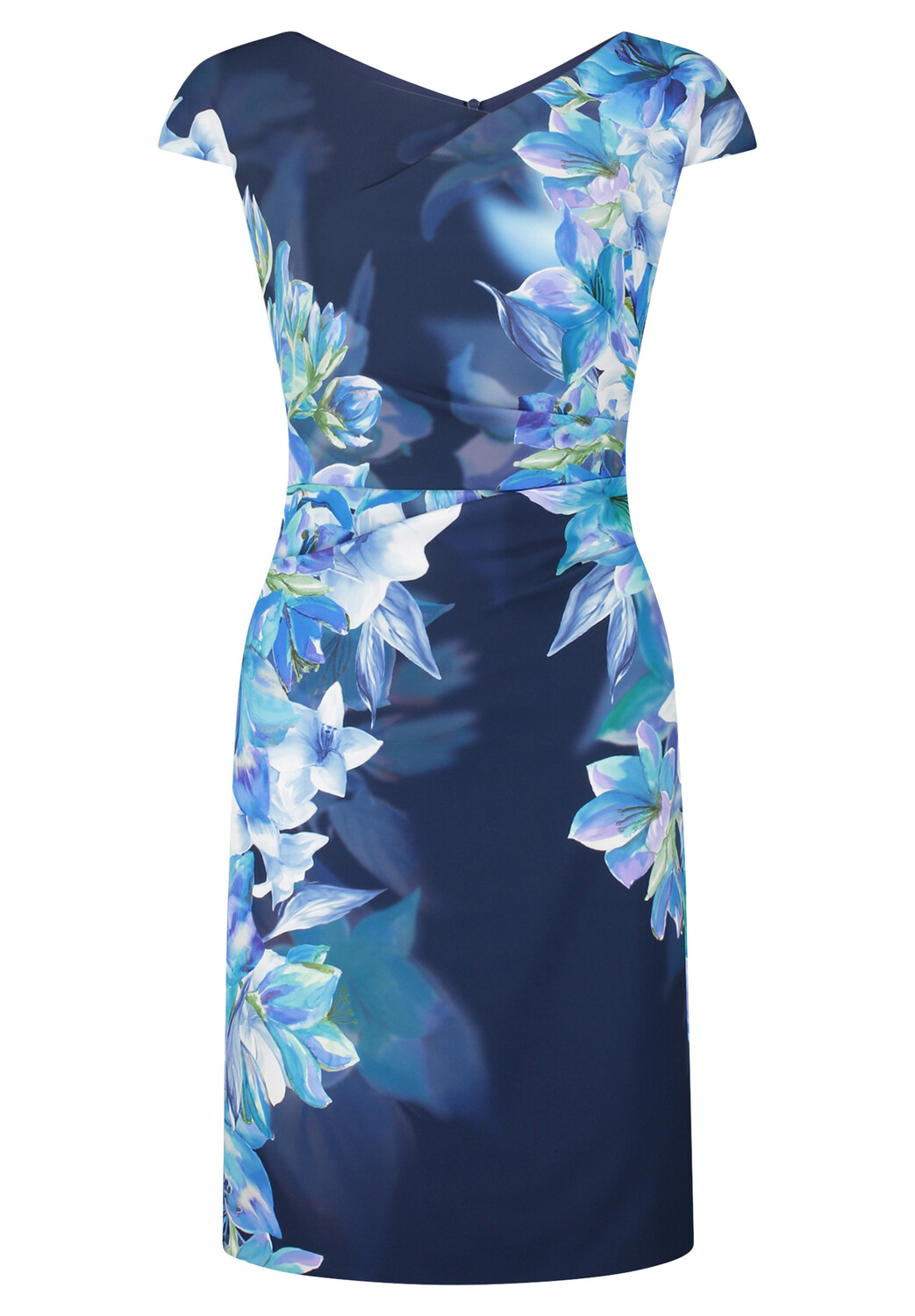 Платье Vera Mont Cocktail mit Blumenprint, цвет Dark Blue/Blue