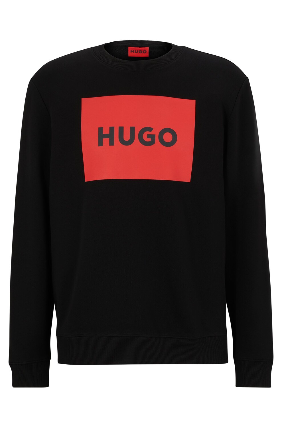 

Свитер Hugo Cotton-terry With Red Logo Print, чёрный, Черный