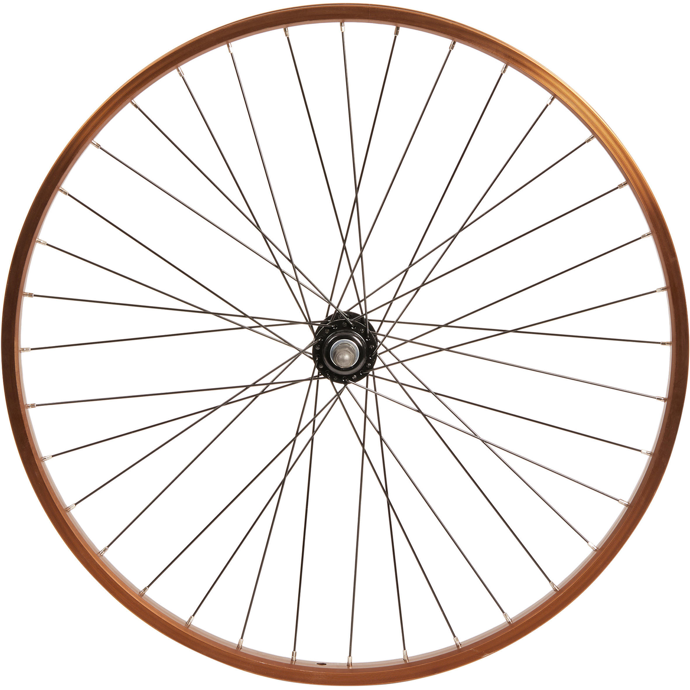 Детский велосипед переднее колесо Cruiser 26'' одностенный обод коричневый BTWIN, коричневый колесо для велосипеда двойной обод 26 переднее под эксцентрик