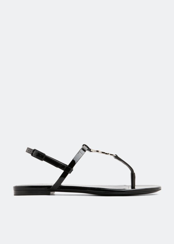 цена Сандалии SAINT LAURENT Cassandra flat sandals, черный