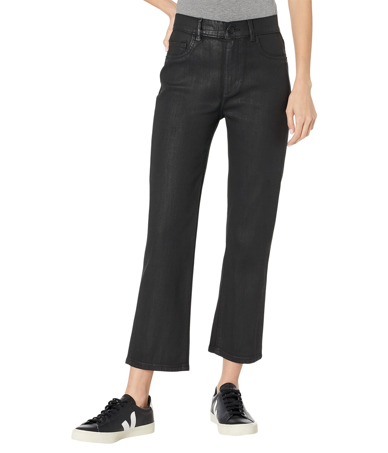 

Джинсы DL1961, Patti Straight High-Rise Vintage in Black Coated Vintage