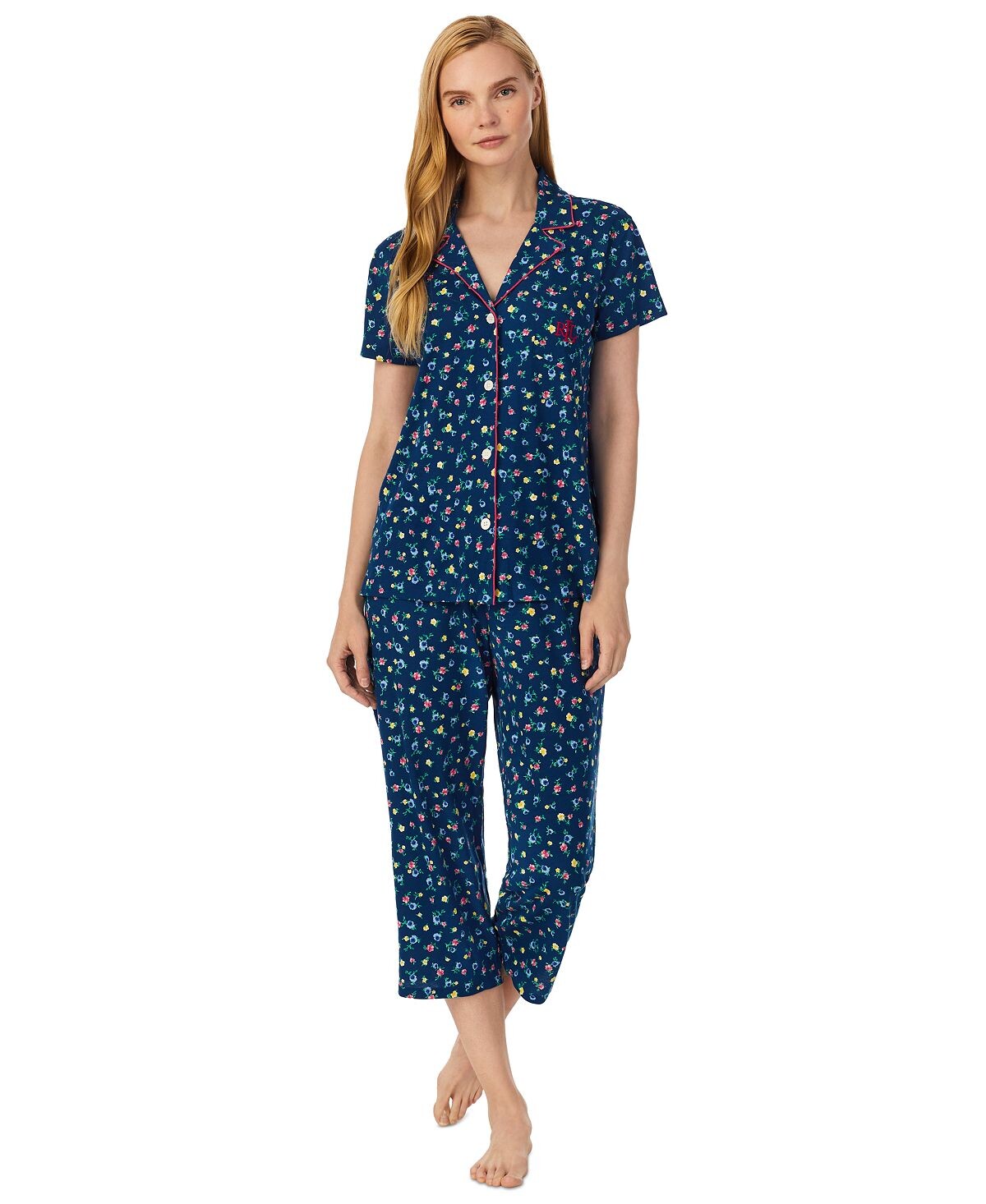 

Женский пижамный комплект капри с принтом Lauren Ralph Lauren, мульти