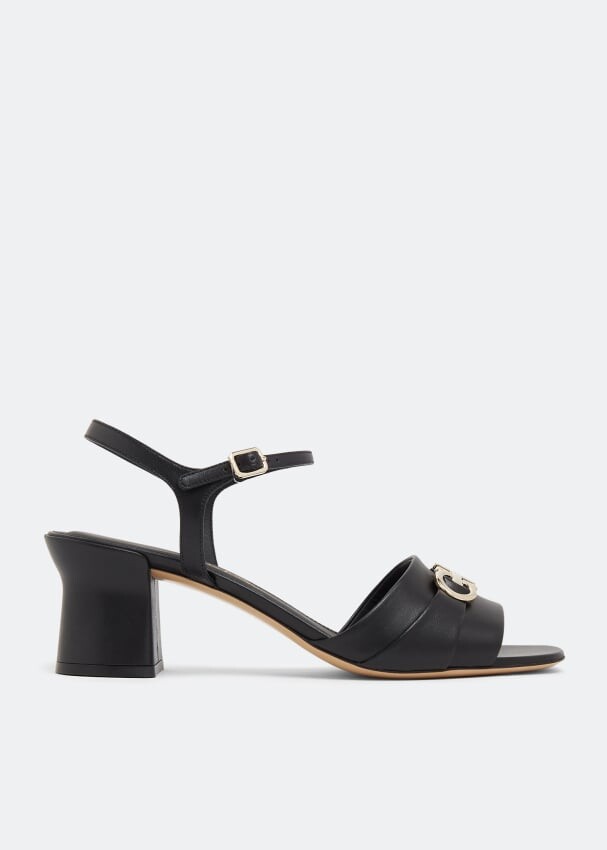 

Сандалии FERRAGAMO Double Gancini sandals, черный