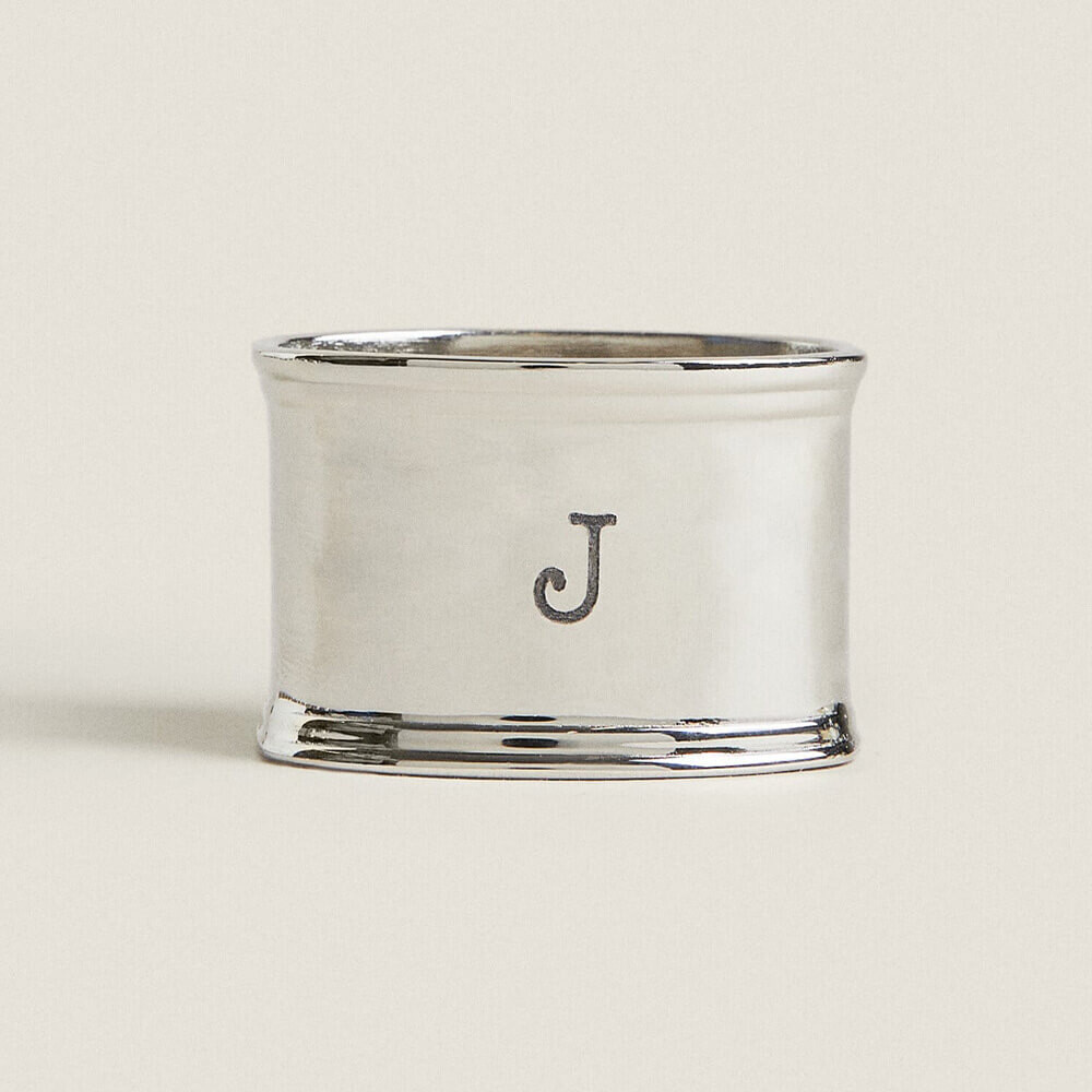 

Кольцо для салфеток с буквой "J" Zara Home Letter, серебристый