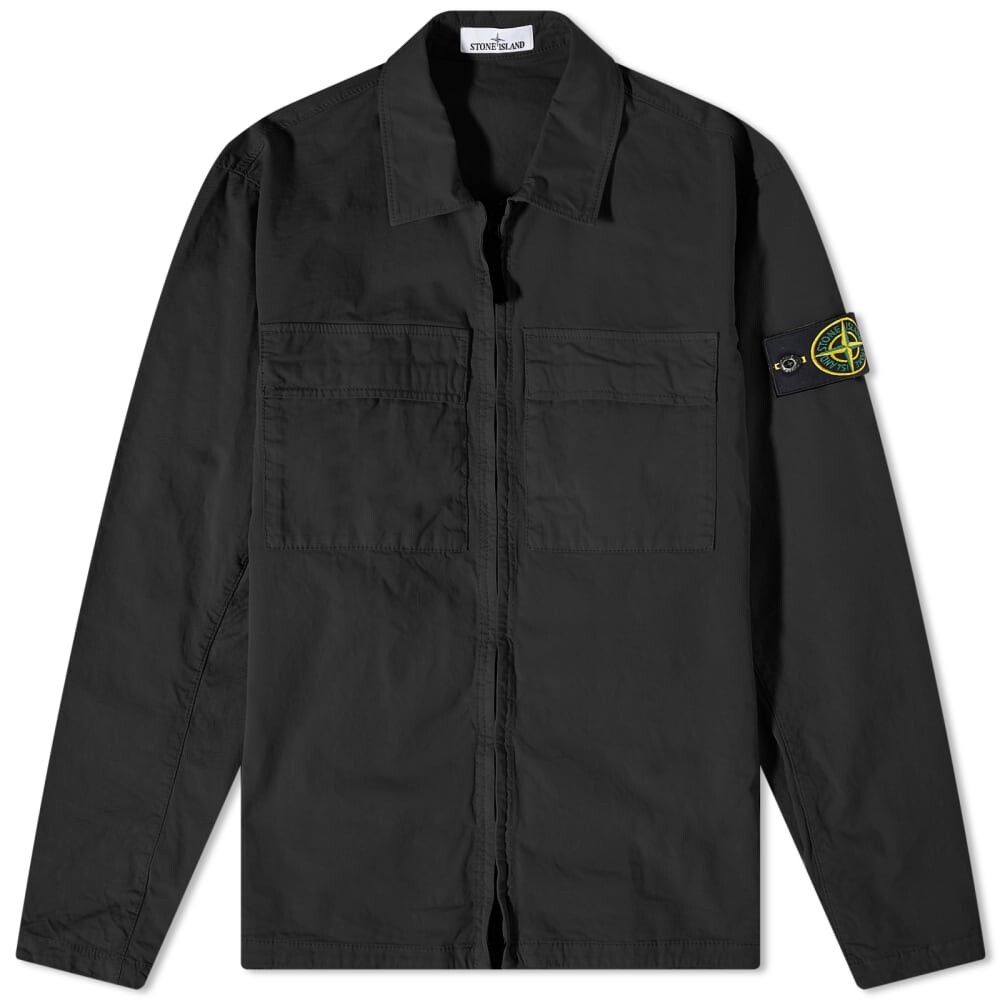 

Рубашка-рубашка Supima из хлопкового твила Stretch-TC с молнией Stone Island, Серый