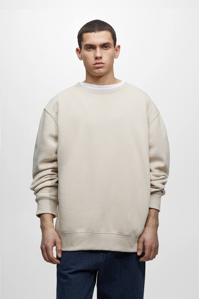 

Базовая толстовка с круглым вырезом и длинными рукавами Pull&Bear, экрю