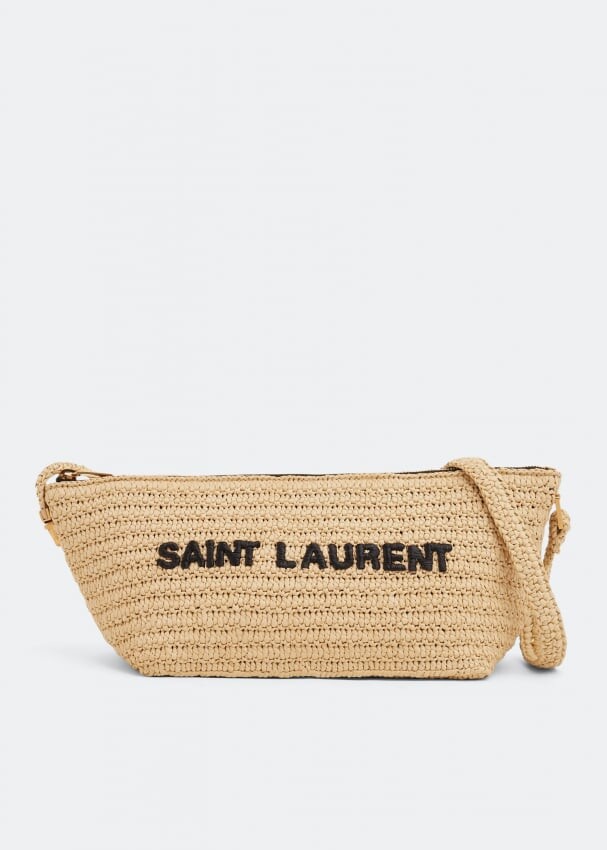 Сумка SAINT LAURENT Le raffia crossbody bag, бежевый