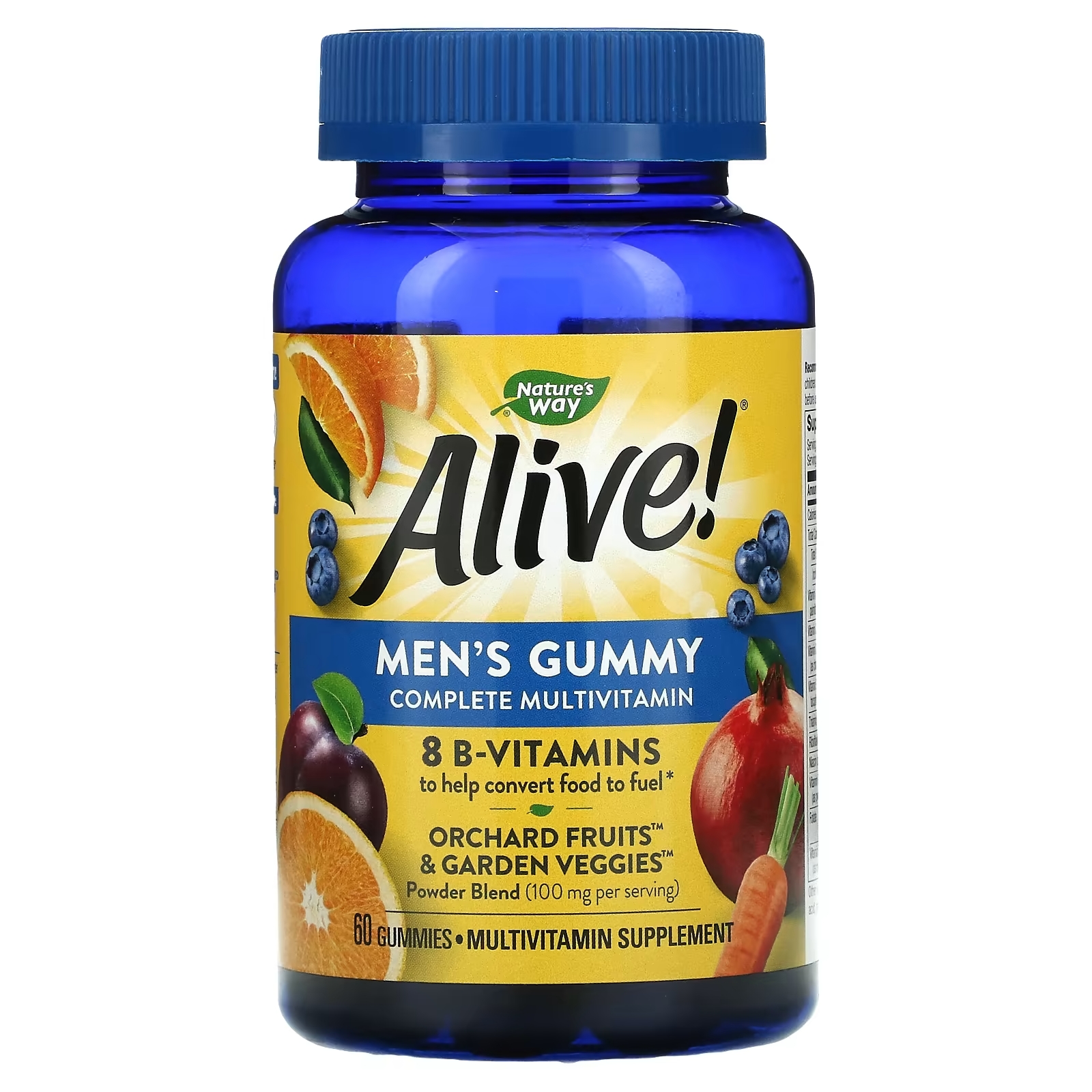 Полный Комплекс Мультивитаминов для Мужчин Nature's Way Alive! со вкусом фруктов, 60 жевательных таблеток nature s way alive полный мультивитаминный комплекс для мужчин со сверхэффективным действием 150 таблеток
