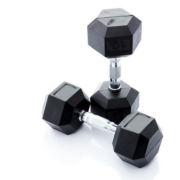 

Гантели Hexa - каждая - 7 кг MUSCLE POWER, серебро