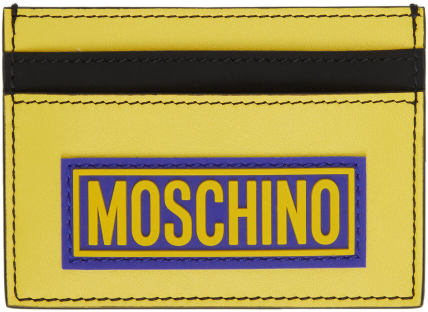 

Желто-синяя двухцветная визитница Moschino