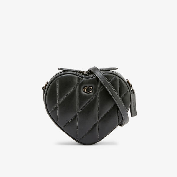 

Кожаная сумка через плечо в форме сердца Coach, черный
