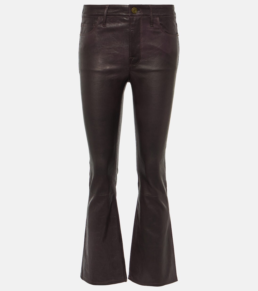 

Кожаные брюки le crop mini boot Frame, фиолетовый