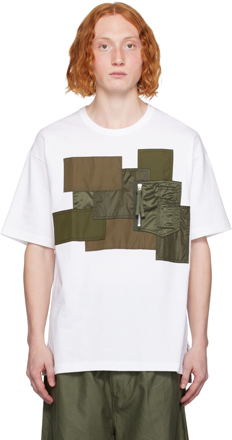 

Белая футболка с нашивками Comme des Garçons, Белый