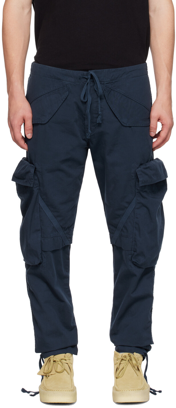

Темно-синие брюки карго 34 GL Greg Lauren, Синий