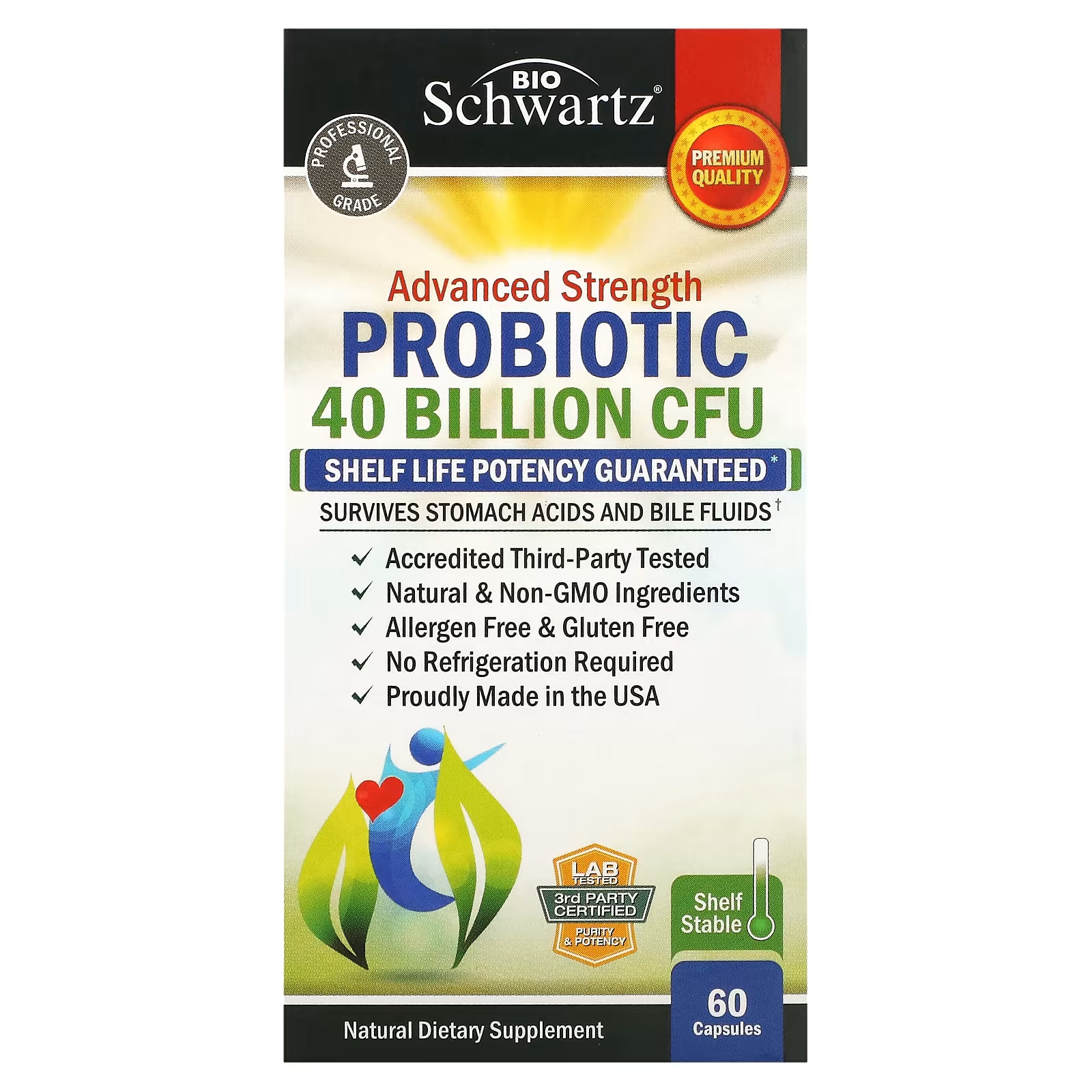 Пробиотик BioSchwartz Advanced Strength, 60 капсул bioschwartz nmn комплекс для здорового старения 60 капсул