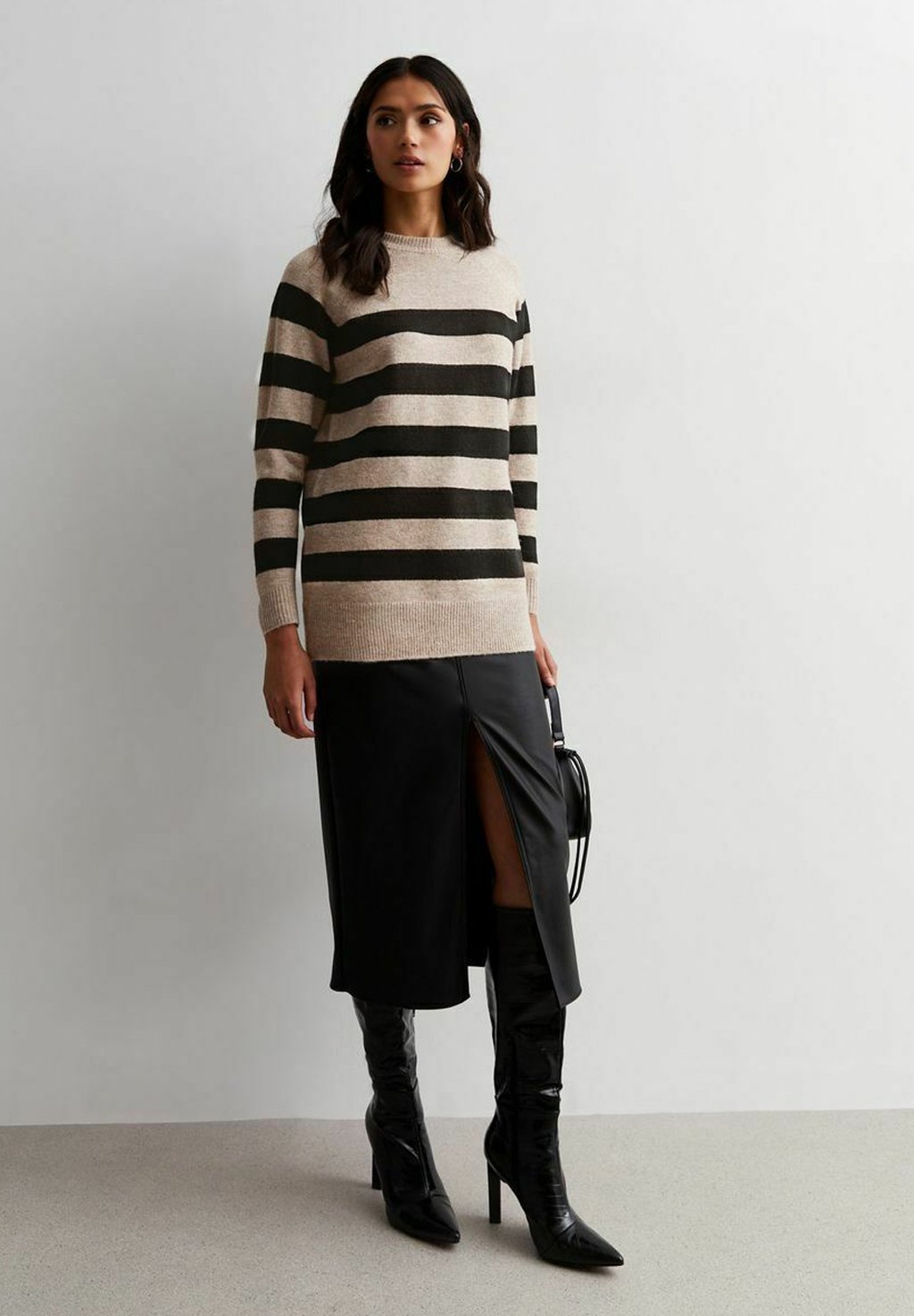 Вязаный свитер WIDE STRIPE New Look, цвет brown pattern