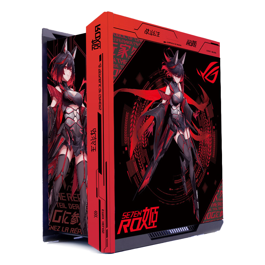 Корпус ASUS ROG Strix Helios GX601 Custom ROG SE7EN Theme, Mid Tower, черный/красный/рисунок