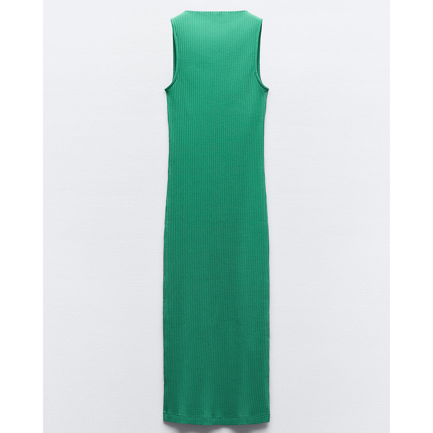 Платье Zara Ribbed Midi, зеленый юбка zara ribbed midi хаки