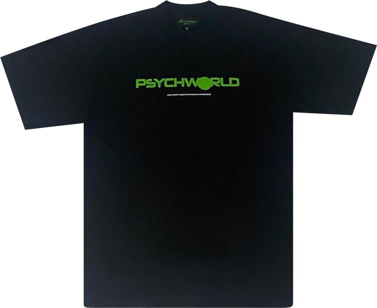 

Футболка Psychworld Text Logo Tee 'Black/Green', черный