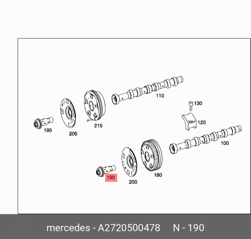Клапан р/в впуск. / ventil A2720500478 MERCEDES-BENZ auto parts 917 251 is applicable to 08 12 honda accord 2 4l camshaft adjuster variable valve timing sprocket