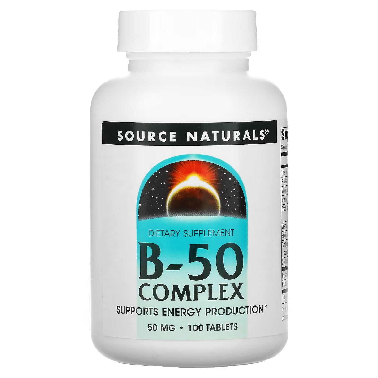 Source Naturals комплекс B-50 50 мг, 100 таблеток source naturals улучшенный комплекс b 12 5 мг 60 таблеток для рассасывания