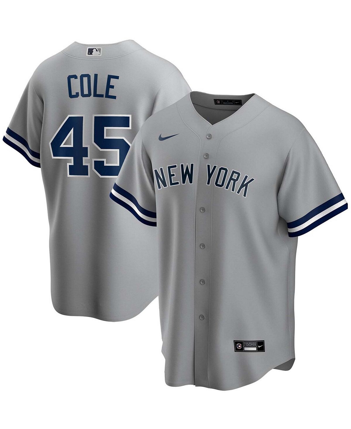 

Мужская футболка gerrit cole grey new york yankees road с именем игрока джерси Nike, серый