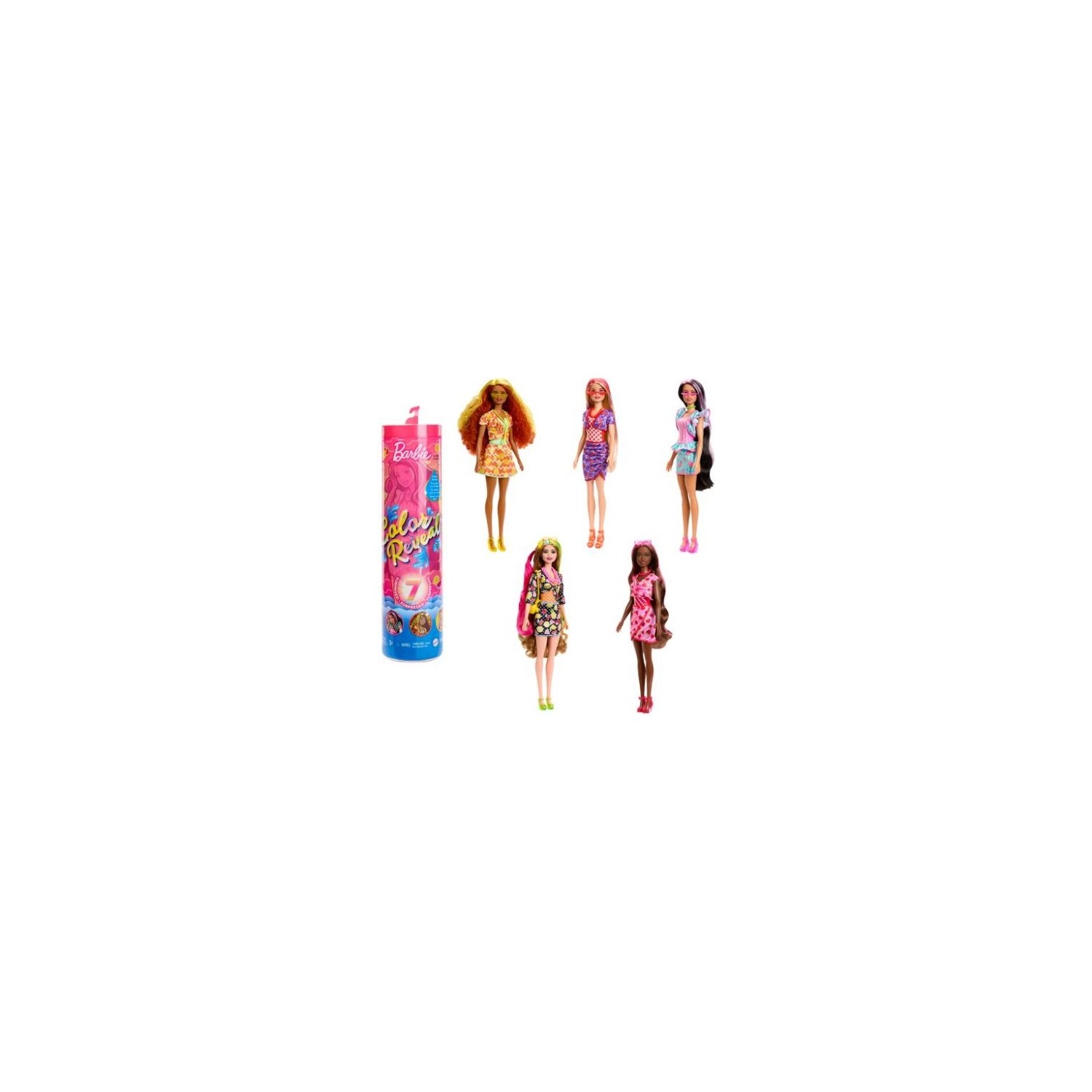 Кукла Barbie Color Reveal с фруктовым узором кукла barbie color reveal chelsea dolls gtp52