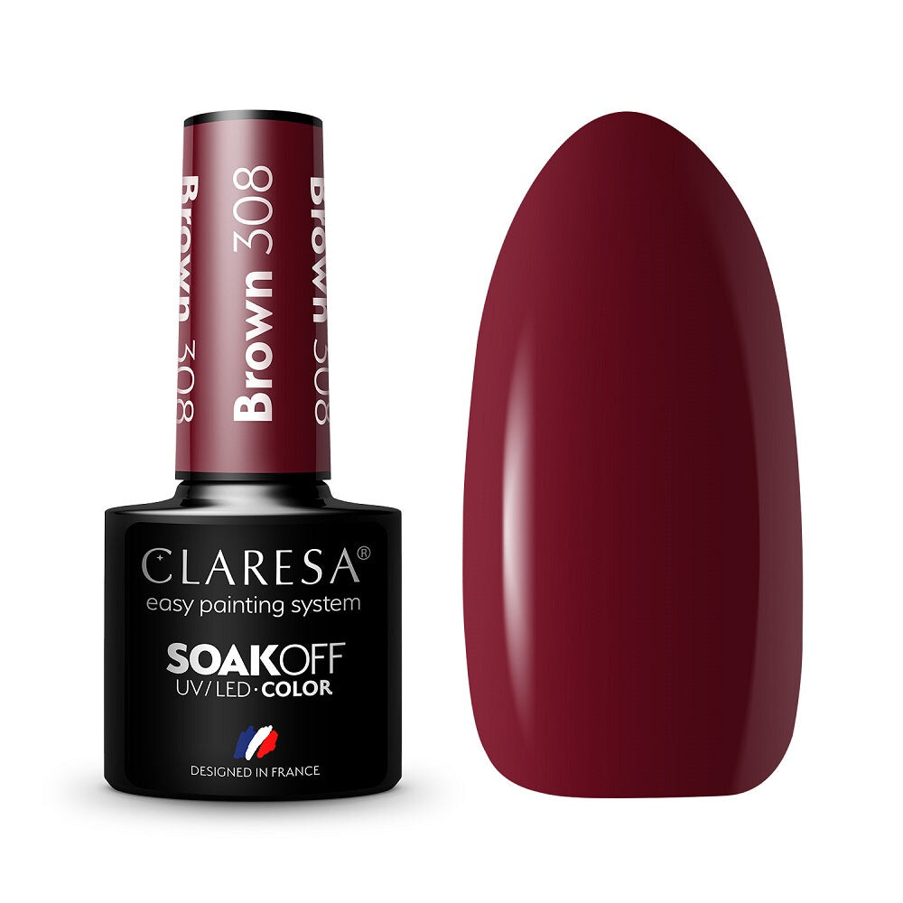 

Claresa Гибридный лак Soak Off UV/LED Brown 308 5г