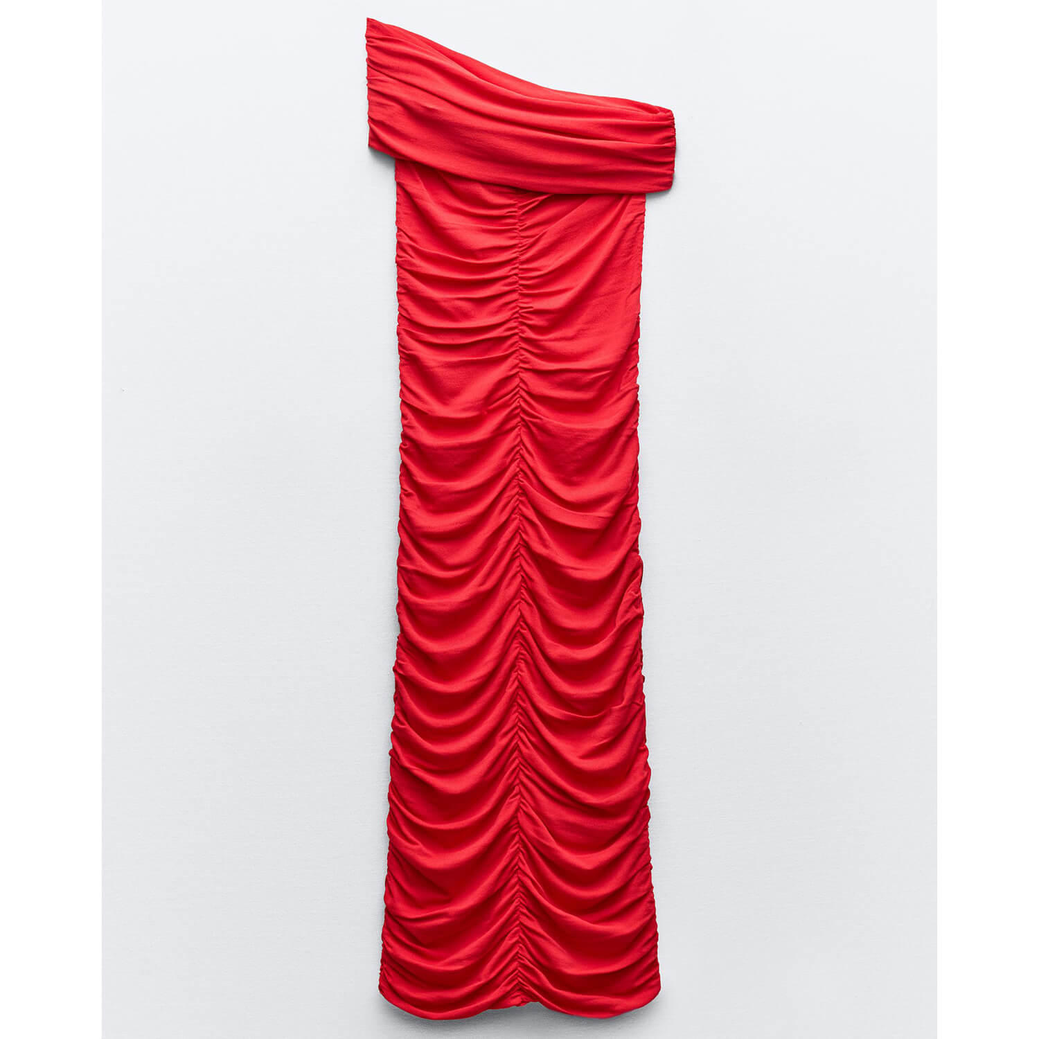 Платье Zara Asymmetric Draped Knit, красный