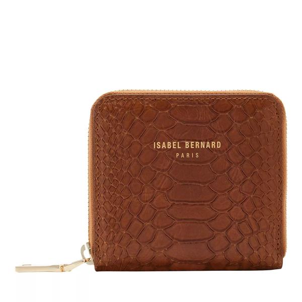Кошелек honoré jules cognac calfskin leather zipper wallet with snake Isabel Bernard, коричневый