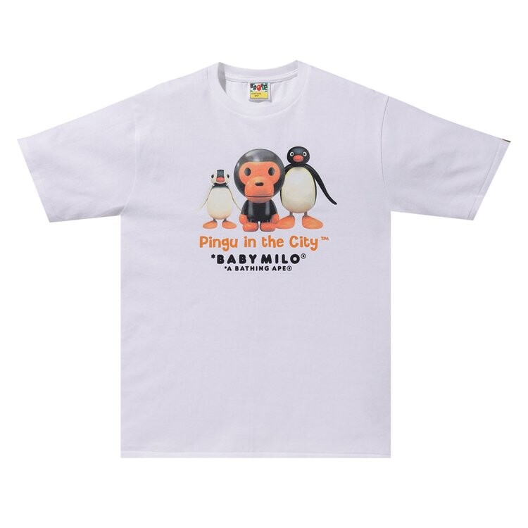 

Футболка BAPE x Baby Milo x Pingu Tee #A 'White', белый