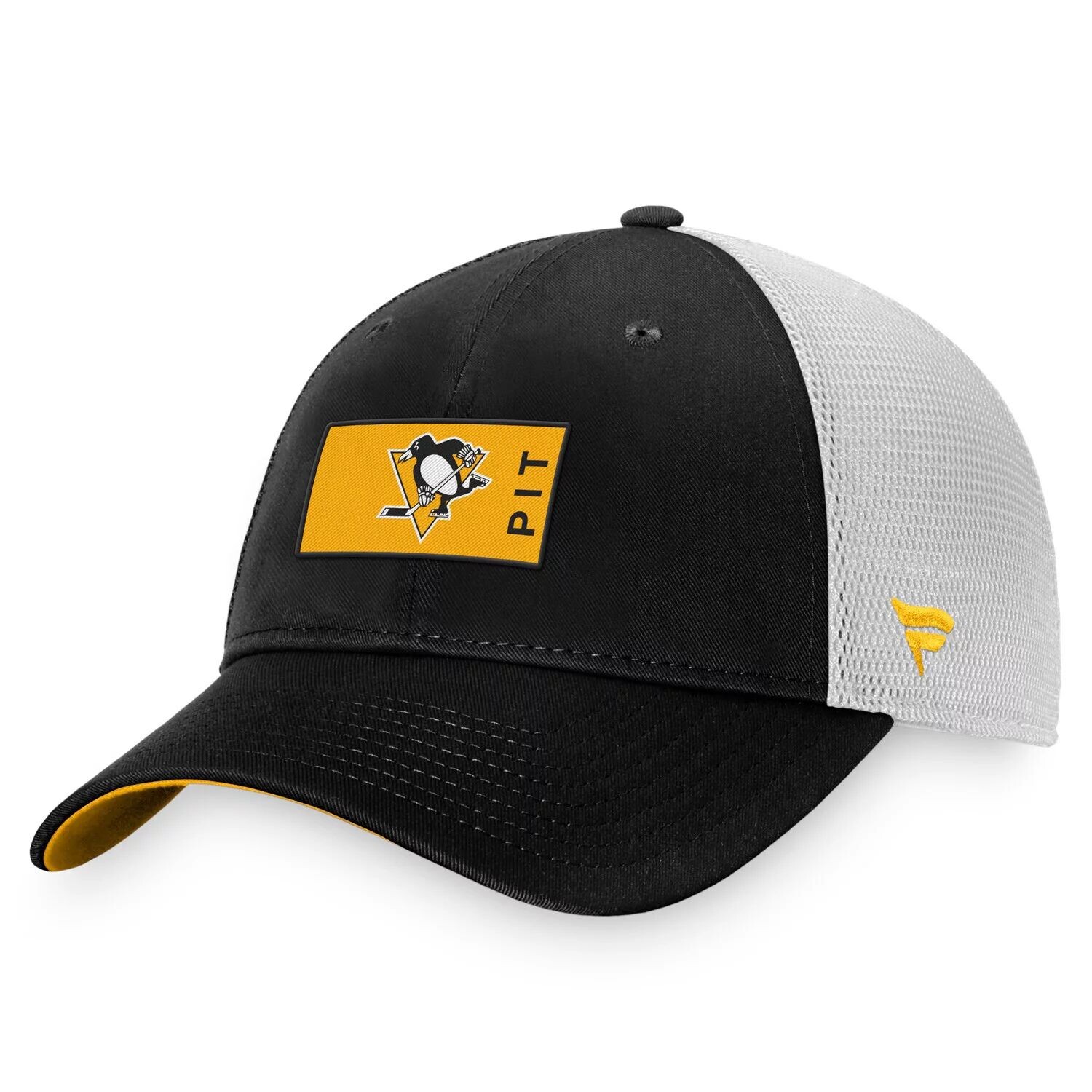 

Мужская черная фирменная кепка Fanatics Pittsburgh Penguins Authentic Pro Rink Trucker Snapback