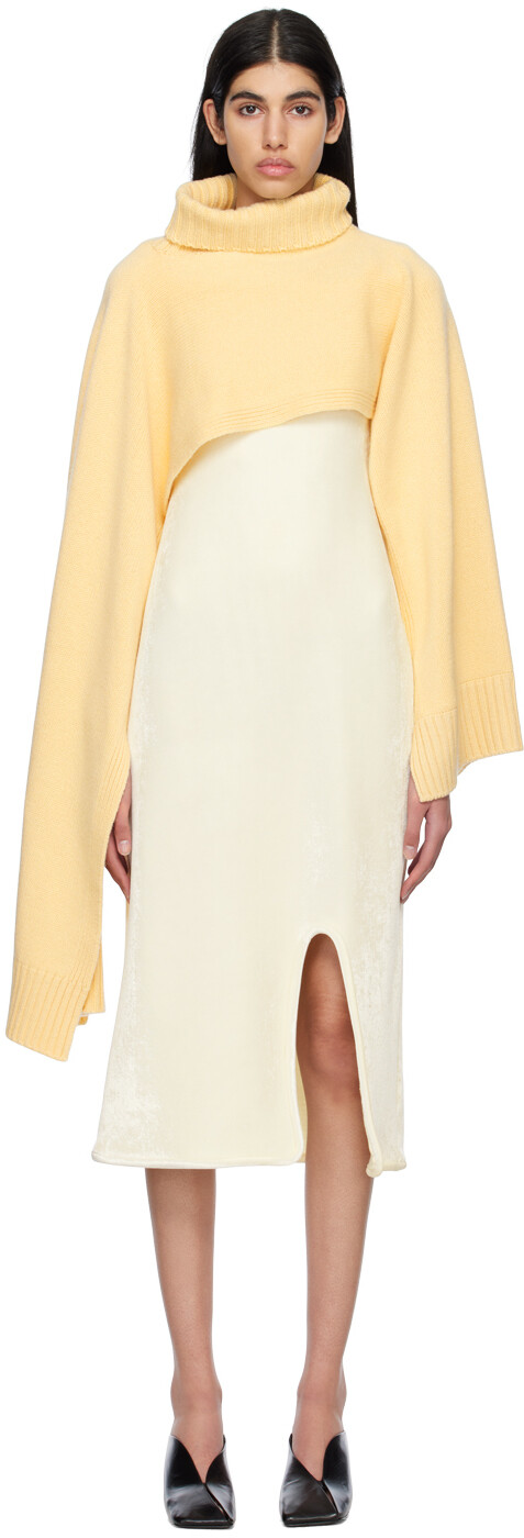 

Желтый шарф с высоким воротником Jil Sander