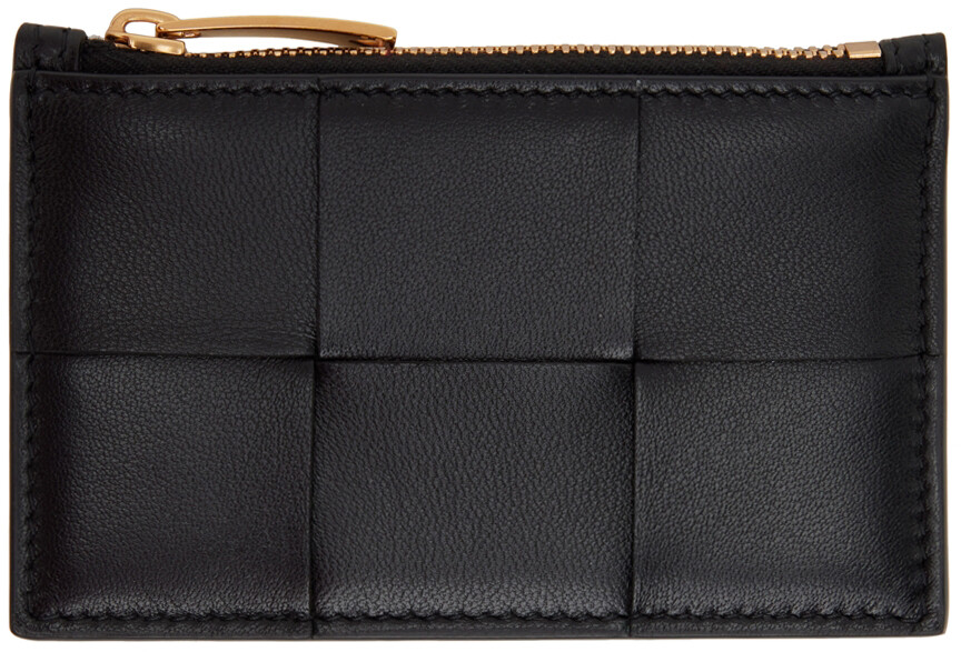 

Черный держатель для карт на молнии Intrecciato Bottega Veneta