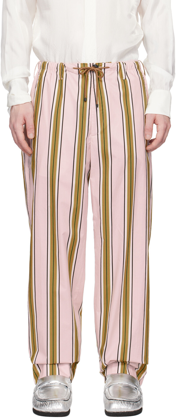 

Розовые брюки в полоску Dries Van Noten, Розовый