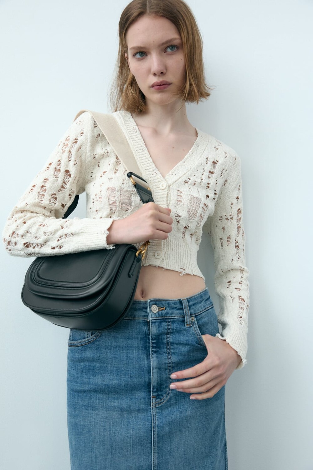 

Сумка через плечо ZARA, черный