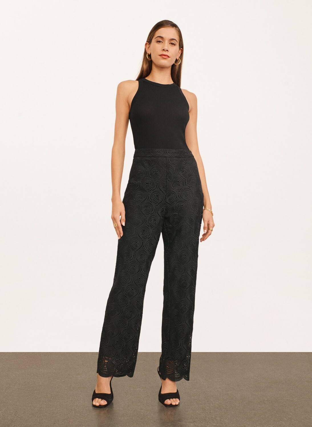 

Брюки с кружевом Donna Karan, Черный