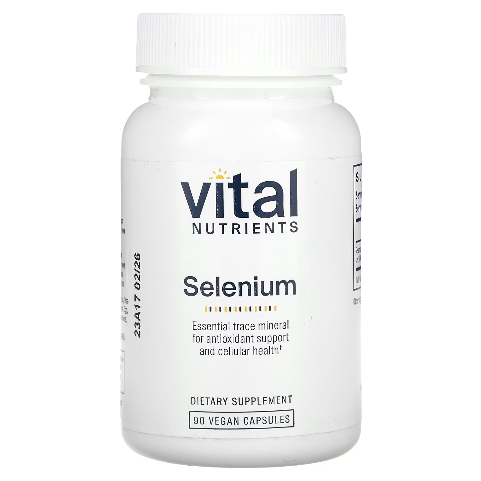 Пищевая добавка Vital Nutrients Selenium, 90 веганских капсул пищевая добавка vital nutrients 5 htp 50 мг 60 веганских капсул
