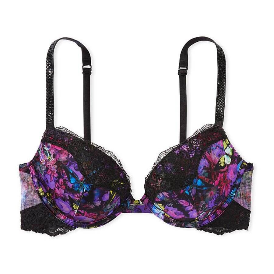 

Бюстгальтер Victoria's Secret Very Sexy Shine Strap Lace, черный/фиолетовый