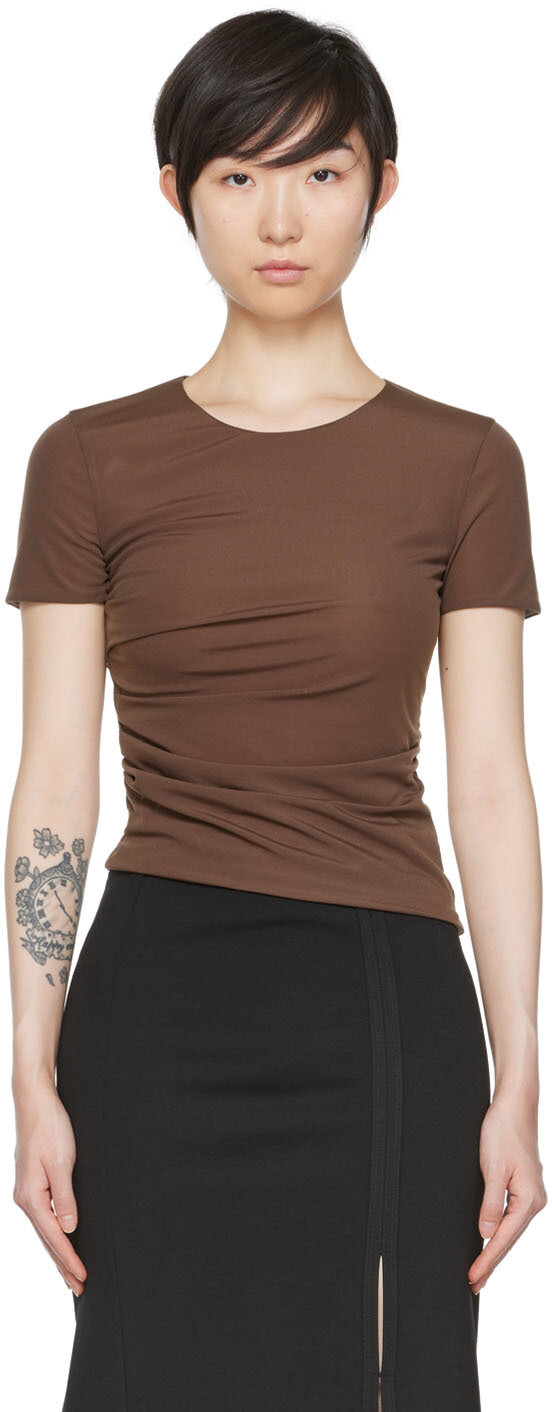 

Эксклюзивная коричневая двусторонняя футболка SSENSE Helmut Lang