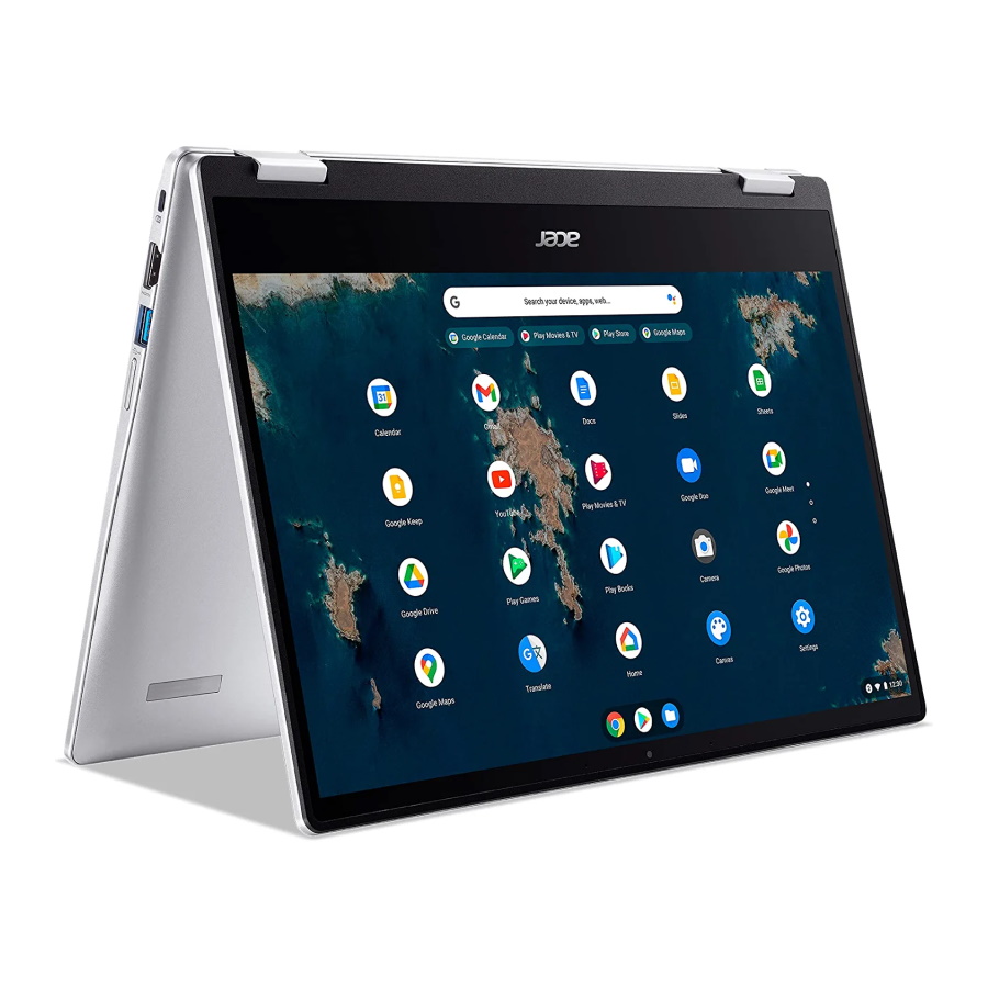 Ноутбук Acer Chromebook Spin 314, 14 ‎FHD Touchscreen 4ГБ/128ГБ, серебряный, английская клавиатура ноутбук hp 14 dq1037wm 14 hd 4гб 128гб серебряный английская клавиатура