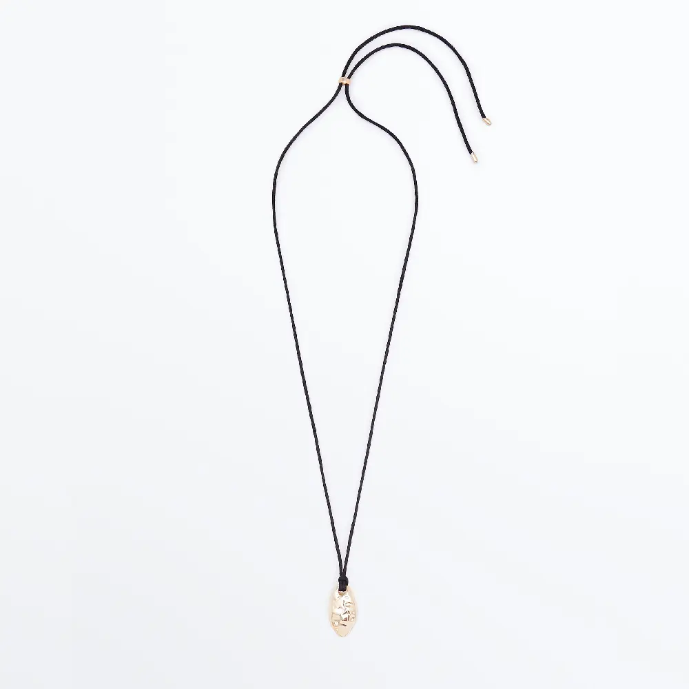 

Колье Massimo Dutti Cord With Rhinestone Detail, золотистый