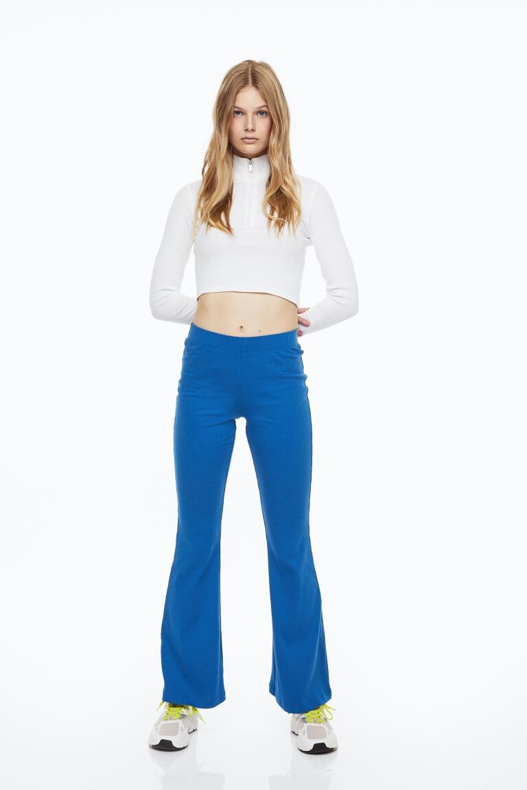 

Расклешенные леггинсы H&M, ярко-голубой