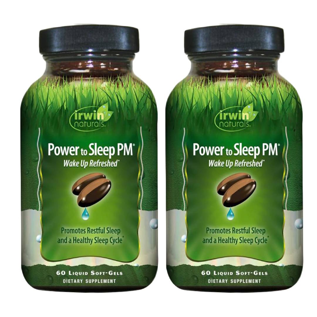 Комплекс для улучшения сна Irwin Naturals, 2 упаковки по 60 капсул kal гамк l теанин таблетки stress b натуральный аромат манго и танжерина 100 таблеток